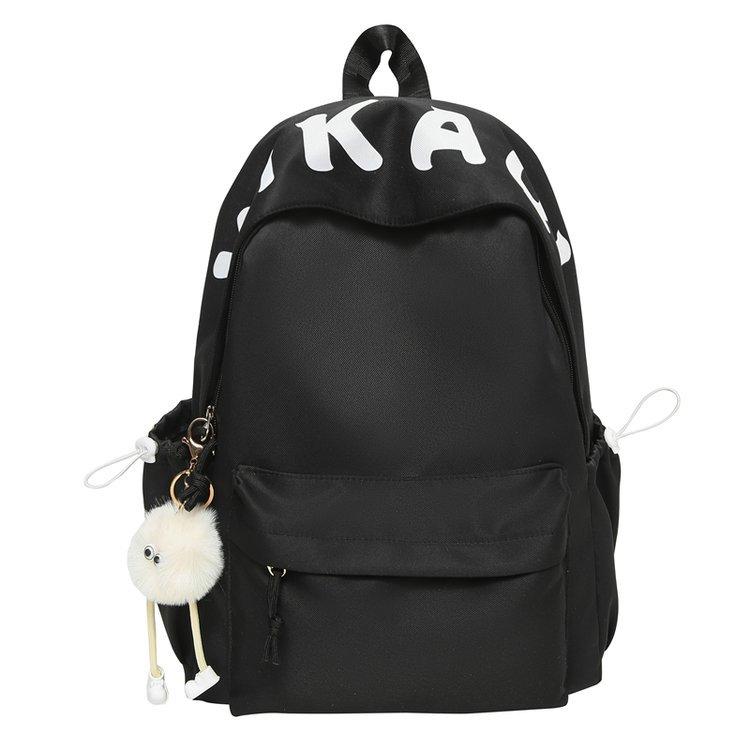 Schoolbag Lazy Wind Student School Bag Simple Mori Backpack ins Campus College Student Junior High School Large Capacity Solid Color Backpack