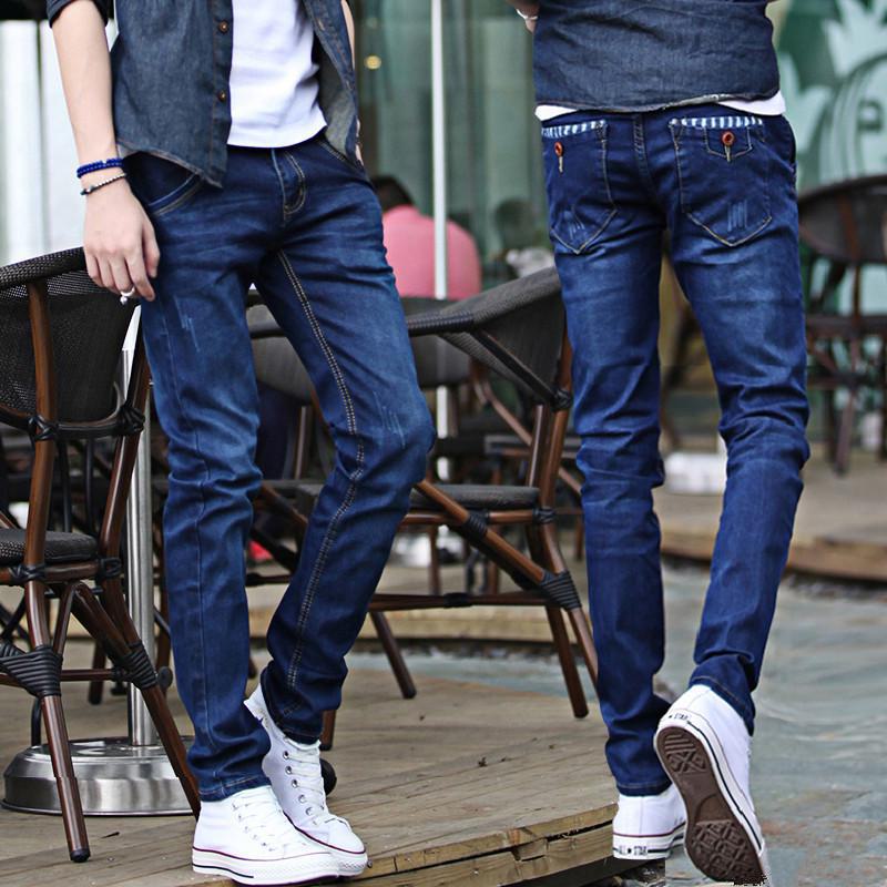 Men's Elastic Slim Fit Jeans - Black, Trendy Long Pants for Spring/Autumn 2022