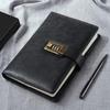 WEMATE A5 Lockable Journal with Pen and Gift Box, PU Leather Diary, 240 Pages, 15cm X 22cm, Black