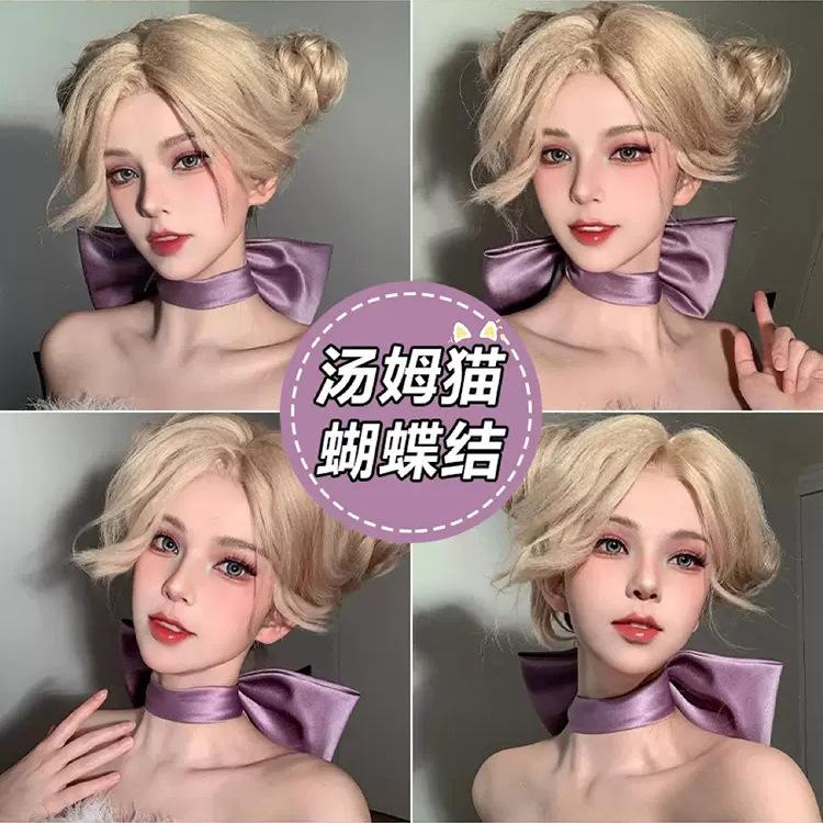 

Big Purple Satin Hairpin Photo Prop Decorative Necklace