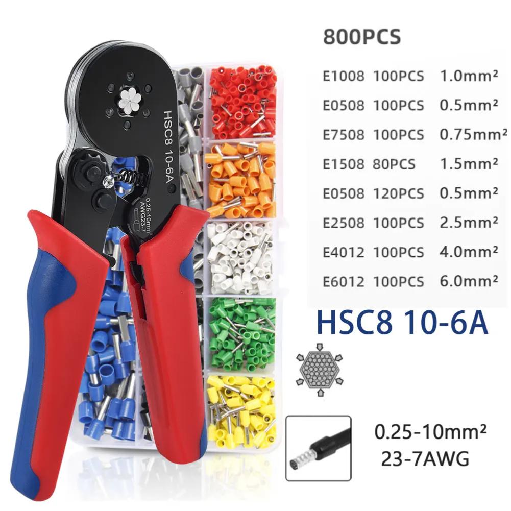 Crimpzange für Rohrklemmen, Handwerkzeuge HSC8 6-4A, elektrische Mini-Kompressionsdraht-Crimpzange