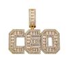 Jin'ao European & American Hip Hop Letter Pendant Spiked Double-Layer Diamond Men's Necklace