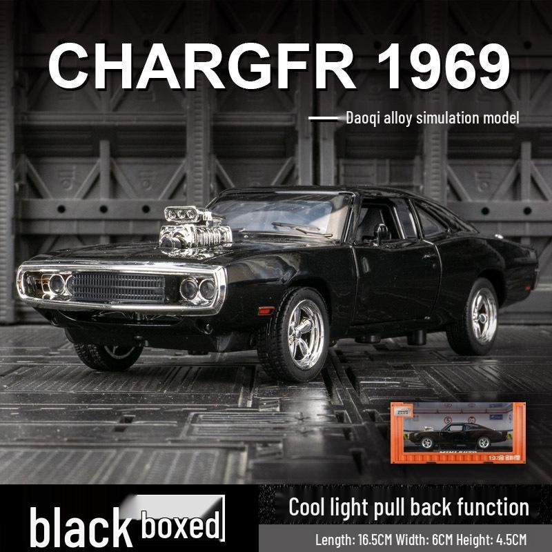 

1969 Dodge Charger Модель машины из сплава - Американский маслкар, игрушка со звуком и светом, инерционный механизм