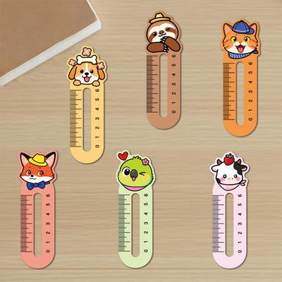 30 Süße Kawaii Tier-Lesezeichen - Handbemalte Lineale im Graffiti-Stil zum Lesen