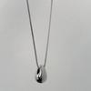 Minimalist style and color retention, adjustable pull-out smooth surface metal water drop necklace, autumn and winter neck chain, sweater chain.