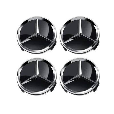 C200 E200 New 2025 For Mercedes Benz 4pcs 60mm Car Wheel Hub Cap Emblem Badge Logo for Mercedes Benz A B C E Class CLA GLC W205