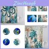Fun And Stylish Bathroom Essential With Washable Turtle Octopus Shower Curtain And 12 Easy-install Hooks