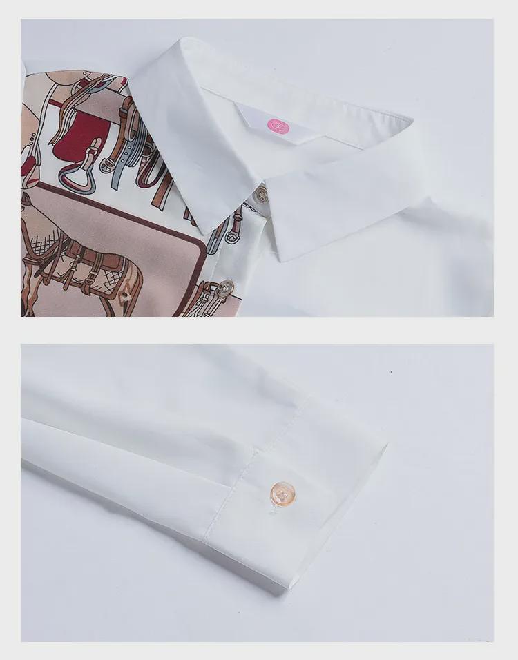 Women's Retro Floral Chiffon Long-Sleeve Shirt for Autumn & Spring