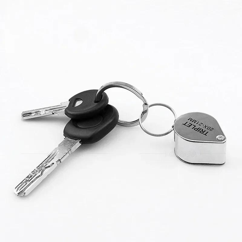 10-30X Pocket Loupe Magnifier Jewelry Magnifying Glass Foldable Diamond Lupa Triplet Jewelers Eye Glass Tool Reading Magnifier