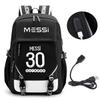 Football Star Peripheral Backpack Fashion Teen Usb Backpack Campus Student School Bag