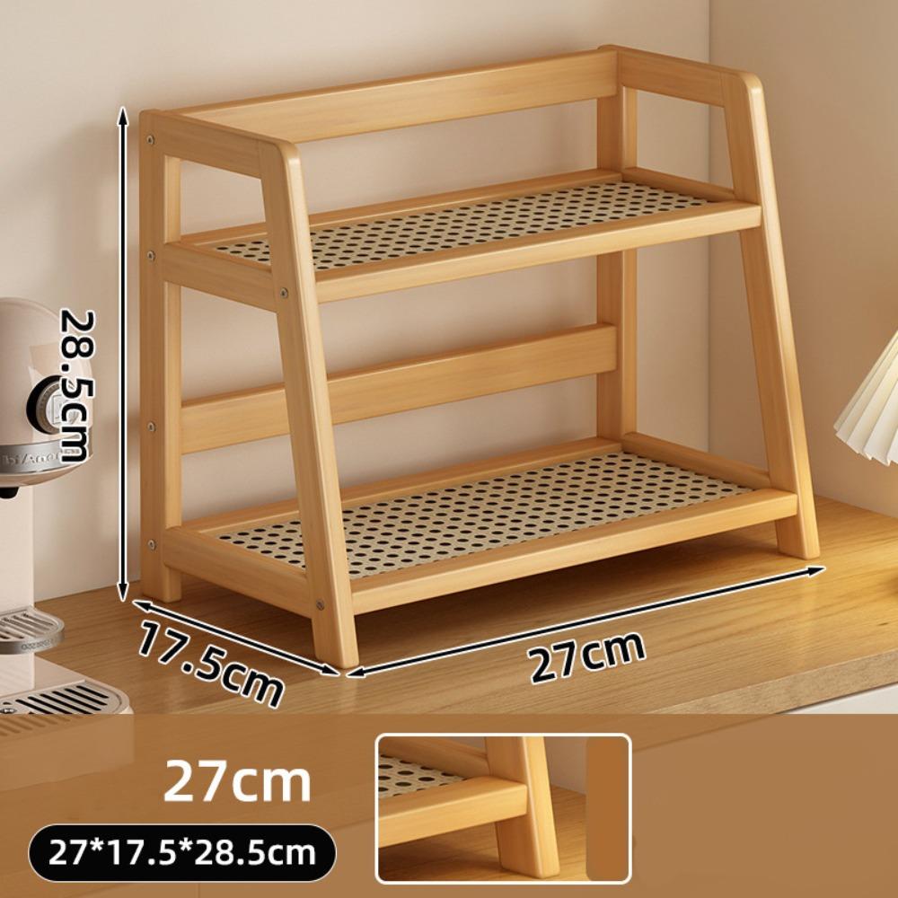 Multipurpose Wooden Storage Shelf 2 Layer Kitchen Rack New Countertop Organizer