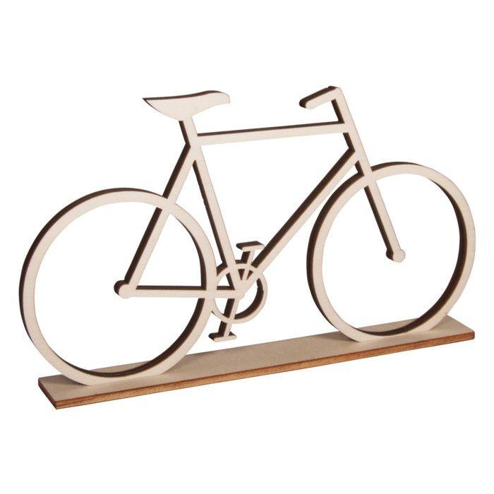 Bicyclette en bois à poser Vélo 20x11cm