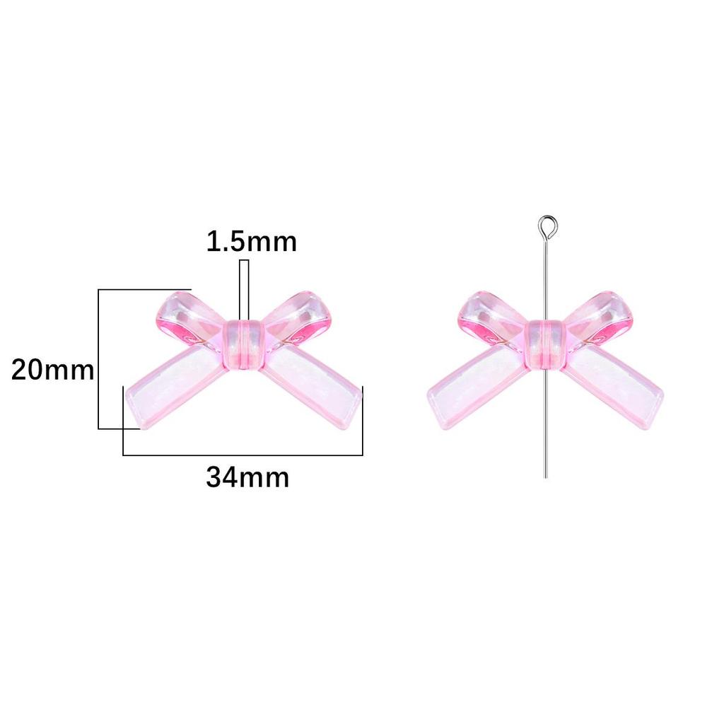 4Pcs Plastic Acrylic Butterfly Bowknot Bows Beads Charm for Necklace Bracelet Earring Hair Ornaments DIY Jewelry Accessories