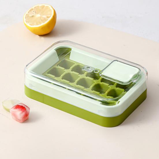 Press-Release Ice Cube Tray with Lid Food-Grade Silicone Popsicle Mold for Freezer Leak-Proof Stackable Ice Maker for Home Party