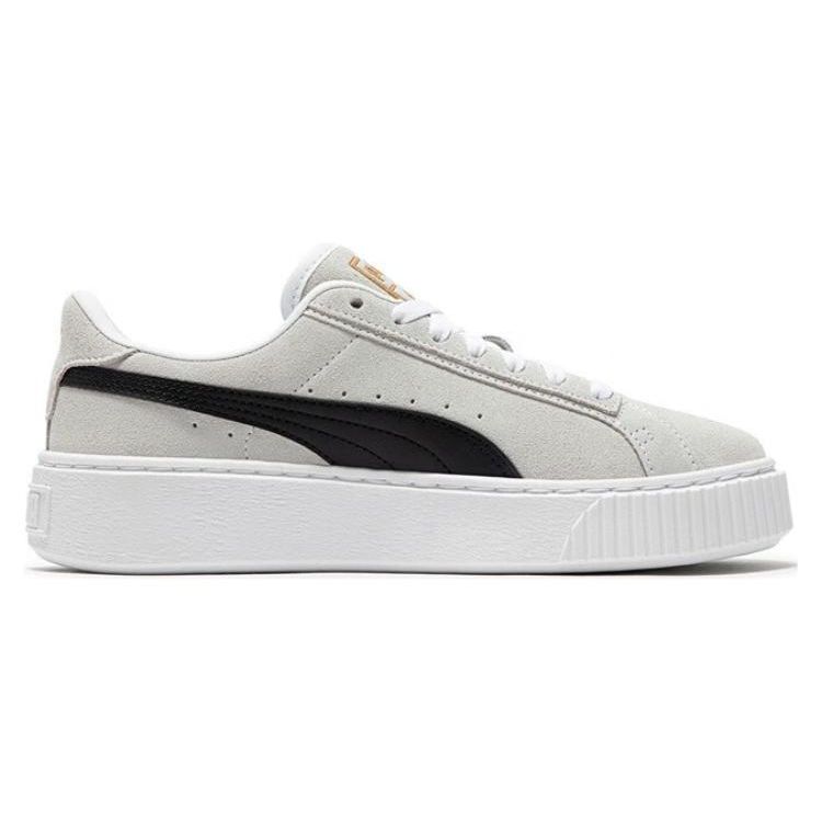 Puma Suede Platform Fashionable Durable Low-Top Sneakers Women Sneakers Beige Black White 395225-02