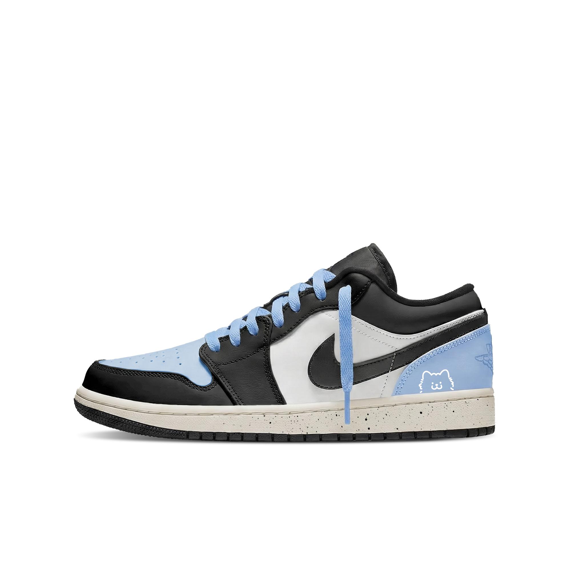 

Jordan Air Jordan 1 Abrasion Resistant Vintage Basketball Shoes Unisex Black White Blue 553560-081(Team577-) 35.5