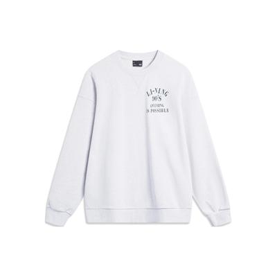 Li Ning Savaitgalio Jaunimo Raidžių Spaudos Apvalios Kaklo Megztinis Džemperis Unisex Džemperis AWDU797-6