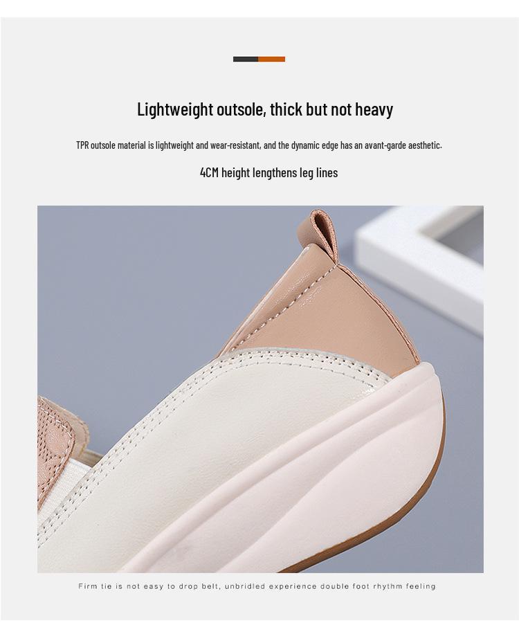 Women's Slip-On Thick-Soled Sponge Cake Loafers - Versatile, Non-Slip, Casual Flats In Large Sizes.