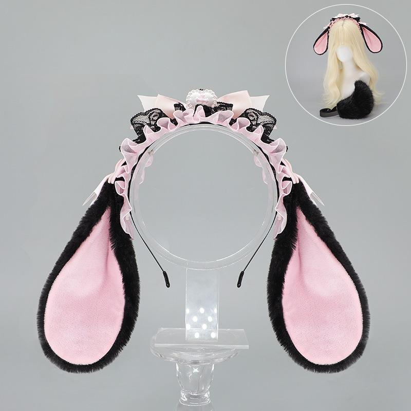 Lolita Bow Rabbit Ears KC Alice Rabbit Ears Headband Halloween Lop Rabbit Tail Set