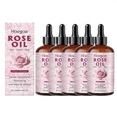 1-5x Olio di Rosa per Viso e Corpo - Olio di Rosa Biologico Pressato a Freddo per Pelle, Capelli e Unghie | Olio Idratante Vegano e Cruelty-Free per Uso Quotidiano