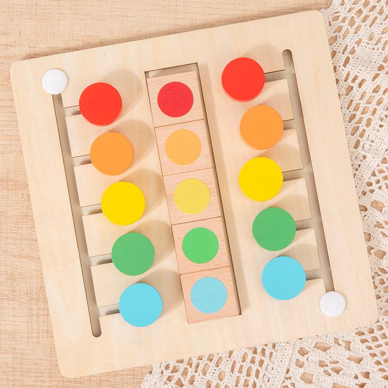 Wooden Color Matching & Sorting Board Game for Two Players - Parent-Child Interactive Educational Toy