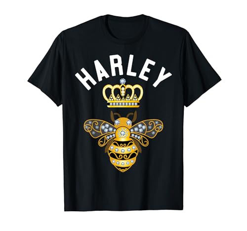 Harley Name Harley Birthday Gift Queen Crown Bee Harley T-Shirt