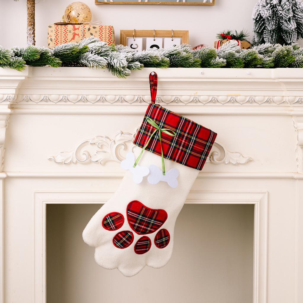 Cute Plaid Cartoon Christmas Stockings For Dogs And Cats Great Gifts And Holiday Decor