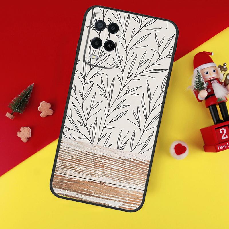 Boho Botanical Leaf Cow Cactus For OPPO A96 A76 A16 A52 A72 A92 A98 A78 A58 A5 A9 A15 A17 A77 A53S A57S A94 A74 A54 Case