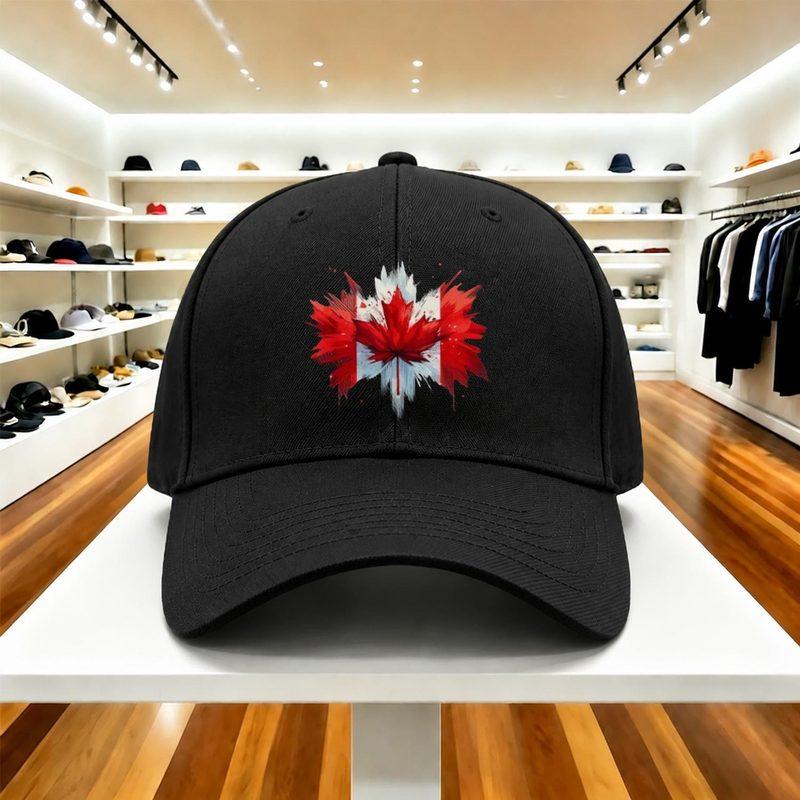 Canada Maple Leaf Printed Multicolor Adjustable Baseball Cap for Outdoor Travel Daily Commute Campus Street