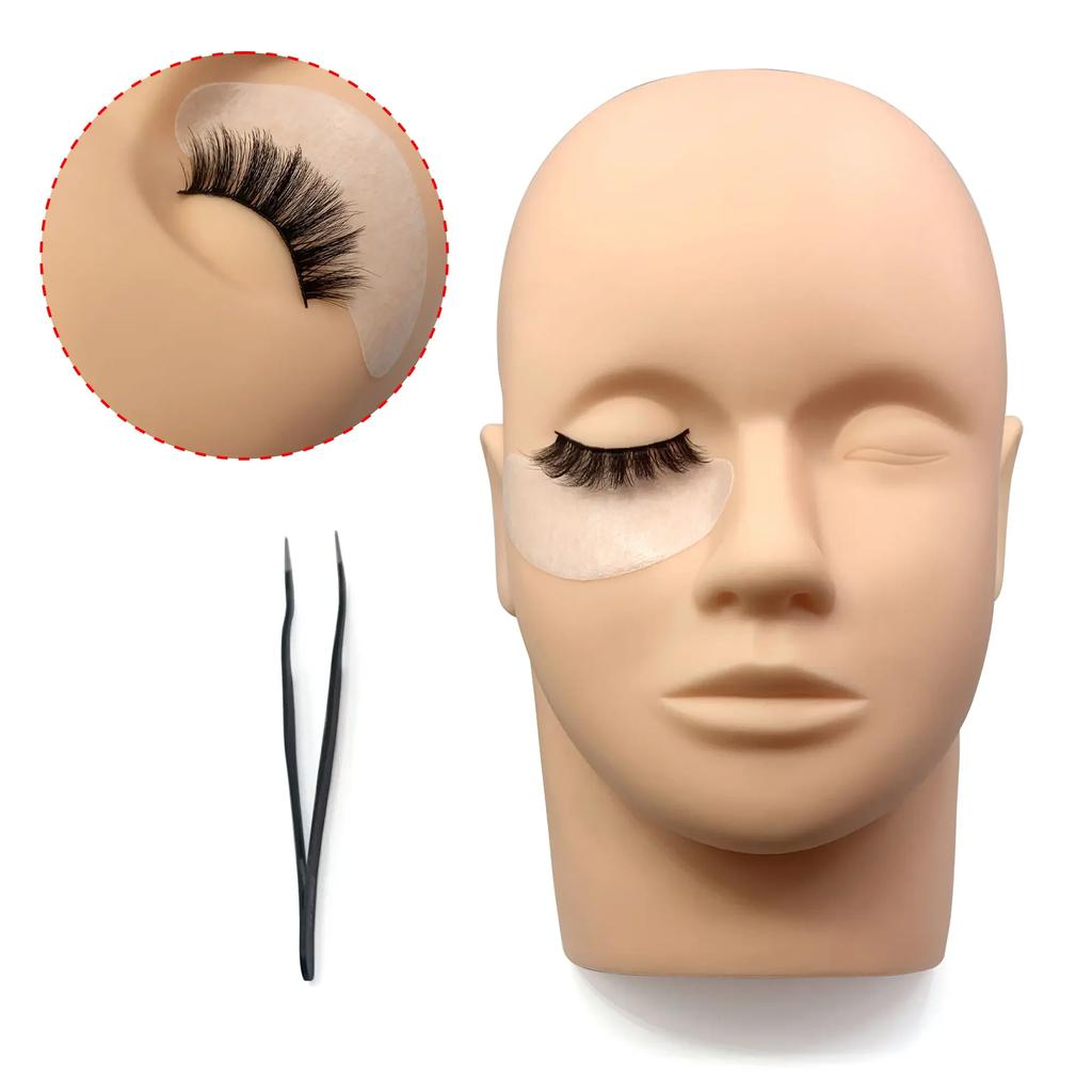 Wimpern-Packung Make-up Übungsmodell Falscher Schaufenkopf Übungs-Wimpernverlängerungszubehör Wimpernverlängerungs-Trainingskopf