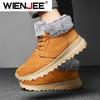 Winter Warm Men Boots New Casual Comfortable Durable Men Hiking Shoes Outdoor Big Size Leather Non-Slip Male High Top Snow Boots