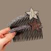 Pentagram Star Invisible Extra Hair Holder Acrylic Broken Hair Comb Rhinestone Star Hair Comb  Lady