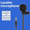 Mini Clip-on Lapel Lavalier Condenser Microphone with 3-Pin 3.5mm Plug 3 Meters Cable for Live Stream/Recording/Interview Compatible with Desktop Com