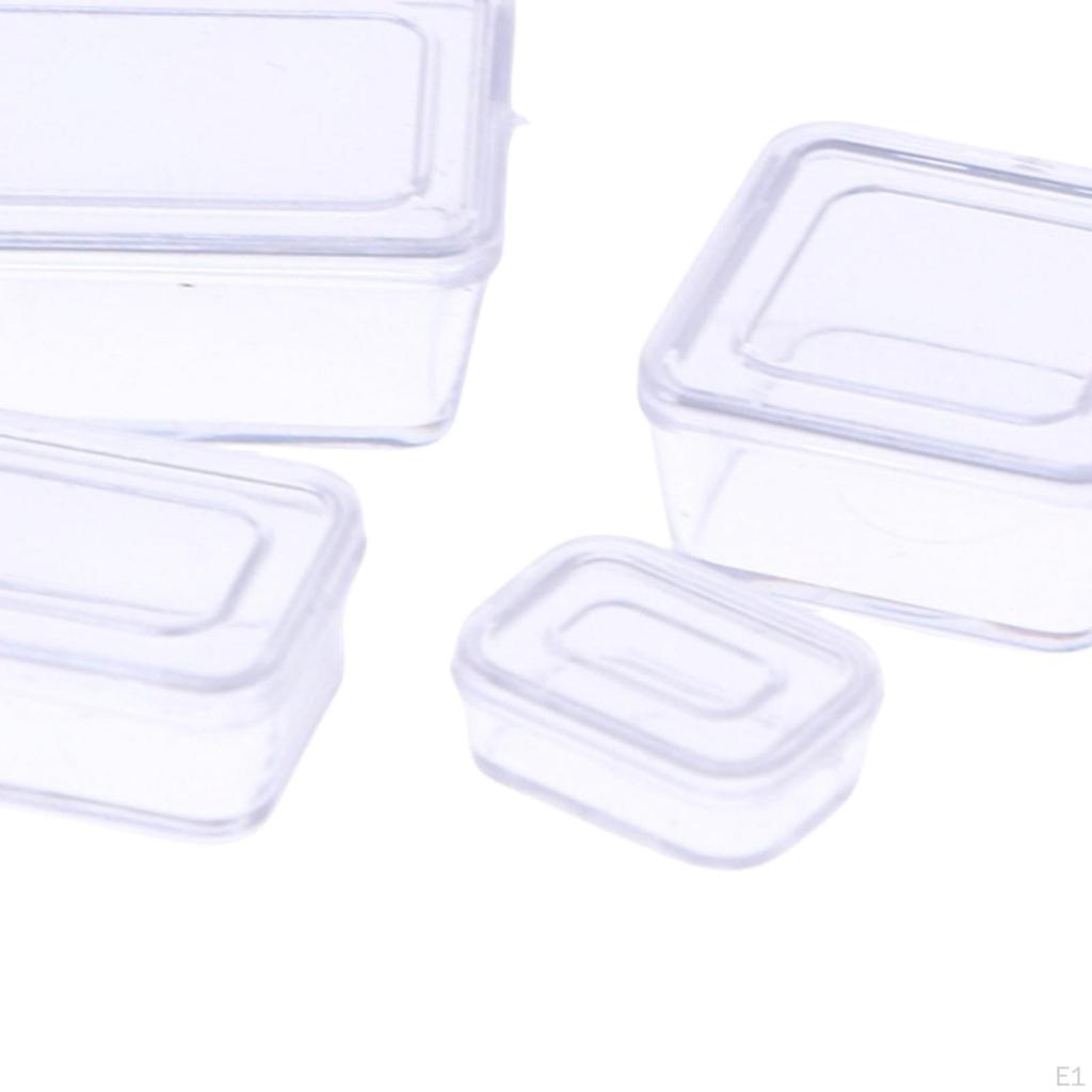 4 Pieces Dollhouse Bento Lunch Boxes 1/12 Box Refrigerator Fresh Keeping Decoration
