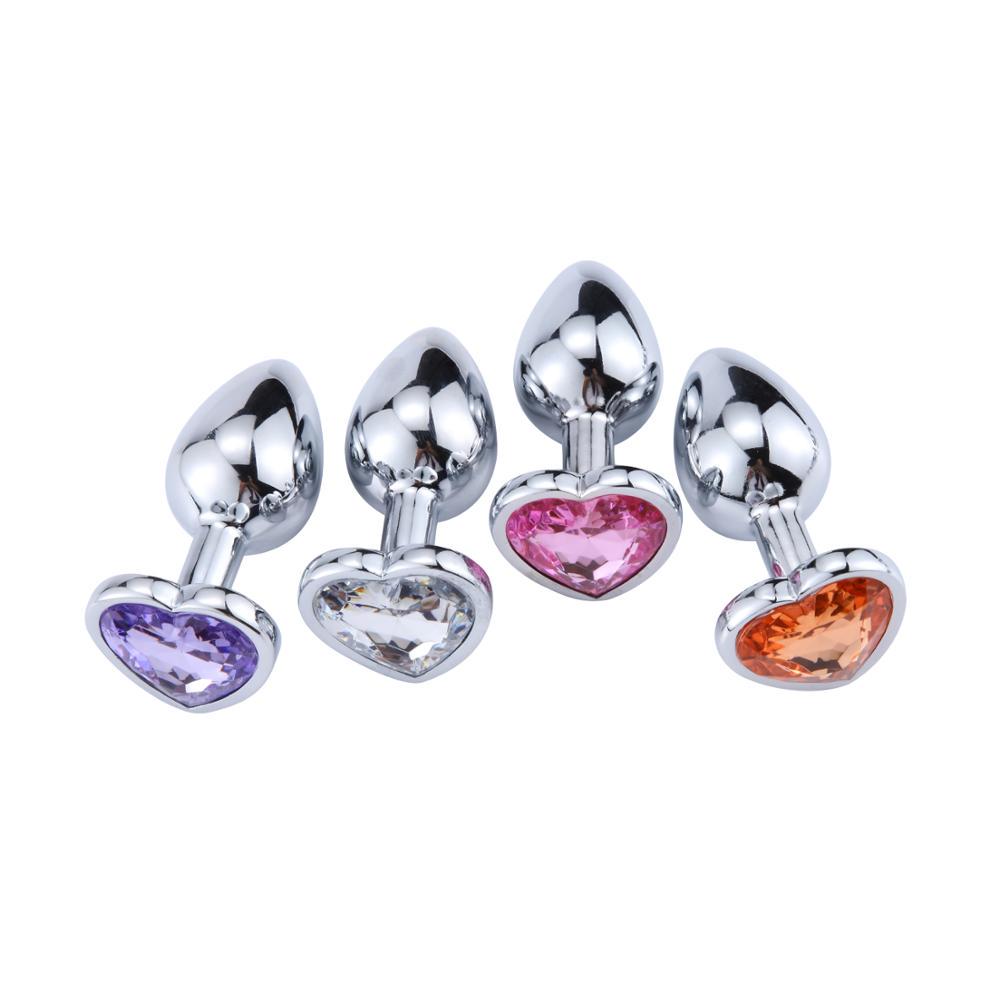 Anal Plug Sex Toys Stainless Smooth Steel Butt Plug Tail Crystal Jewelry Trainer For Women/Man