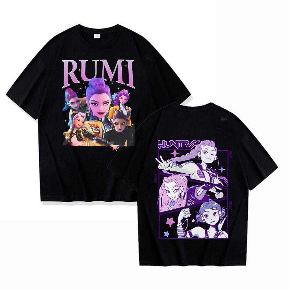 Anime KPop Demon Hunters T-shirt Harajuku O-neck Casual Shirt Gift High Quality Cotton T-shirts