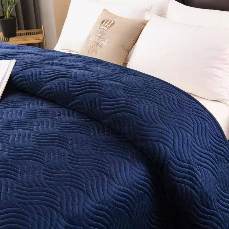 Couette ultra douce de qualité supérieure pour toutes les saisons, couvre-lit matelassé en velours doux, drap de lit léger et respirant