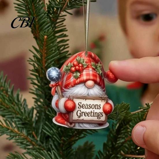 Nordic Holiday Party Decor 12/24/36Pcs Christmas Gnome Ornaments, 2D Wooden Decorations for Xmas Tree, Funny Ornaments Fireplaces Gnomes Hanging Home