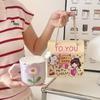 Tulip Cup Ceramic Cup Mug with Lid Girl Giving Friend Teacher Birthday Gift Practical Souvenir