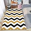 Luxury Black White& Gold Rug Soft Non-Slip Washable Area Carpet Vintage Modern Glitter Floor Mat for Living Bedroom Entryway