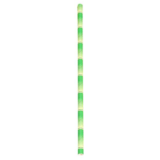50Pcs Paper Straw Flat Mouth Bright Color Bamboo Pattern No Odor Eco-friendly Drinking Long Tropical Party Beverage Straw for Club