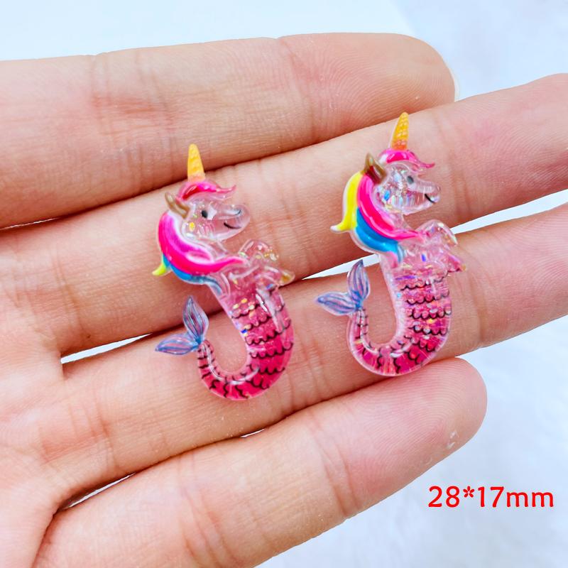 20/10 Pcs New Cute Resin Cartoon Unicorn Flat Back Cabochon Scrapbook Kawaii Diy Embellishments Charm Decorate Accessories A86