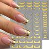 Metall Spiegel Nagel Aufkleber Gold Silber Nail Art Aufkleber bunte Slider Maniküre Dekor Nagel DIY