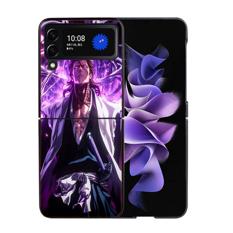 Bleach Aizen Sousuke Phone Case For Samsung Z Flip 7 6 5G Galaxy Z Flip4 Z Flip5 Z Flip3 Coque Black Hard PC Shell Protective Co