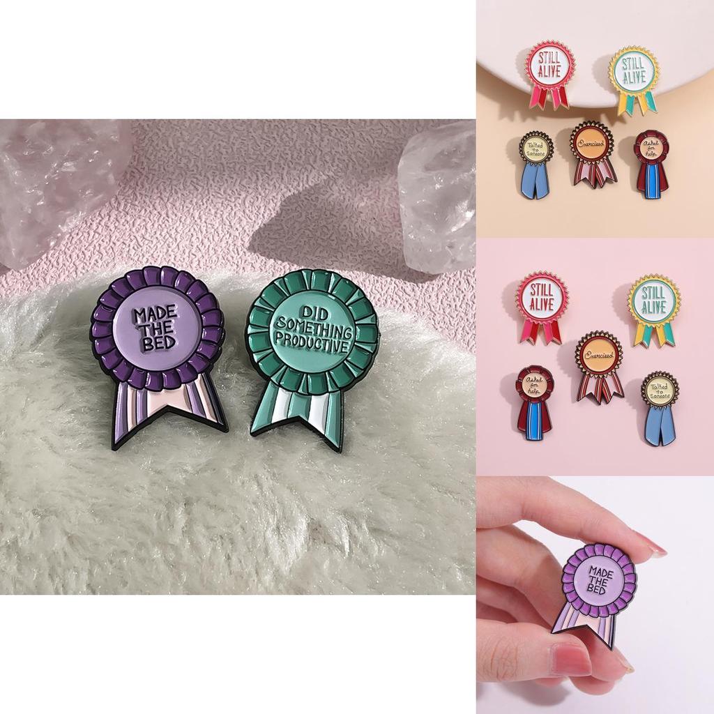 Creative Colorful Cartoon Medal Alloy Brooch Cute Animal And Letter Design Pins