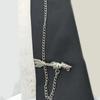 Adjustable Pre Tied Vintage Neck Tie Student Uniform Metal Arrows Chain Tie For Punk Rock Outfit Anime Cosplay Accessory