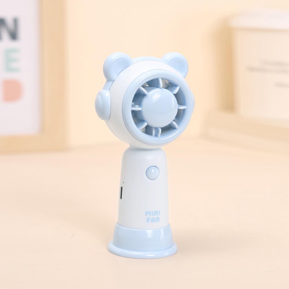 USB Rechargeable Mini Silent Cartoon Handheld Fan for Children - Portable Desktop Electric Toy Fan