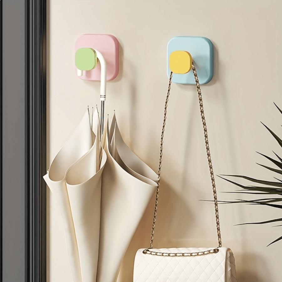 8pcs Dopamine Suction Cup Hooks - Back-of-door Hooks - Strong Adhesive, Seamless Hooks - No-drilling Bathroom Wall Storage Hooks