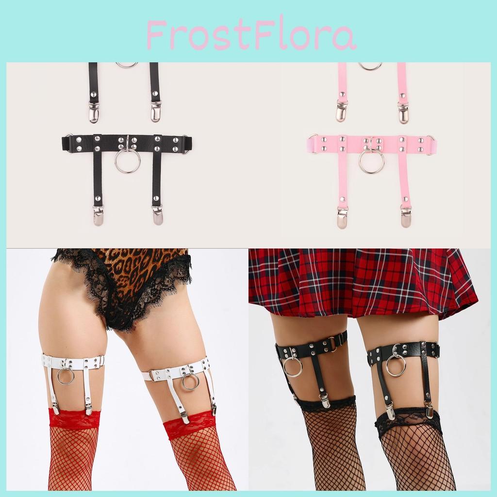 Style Punk Ladies Leg Ring With Metal Leather Y2k Fetish Garters For Wear Party
