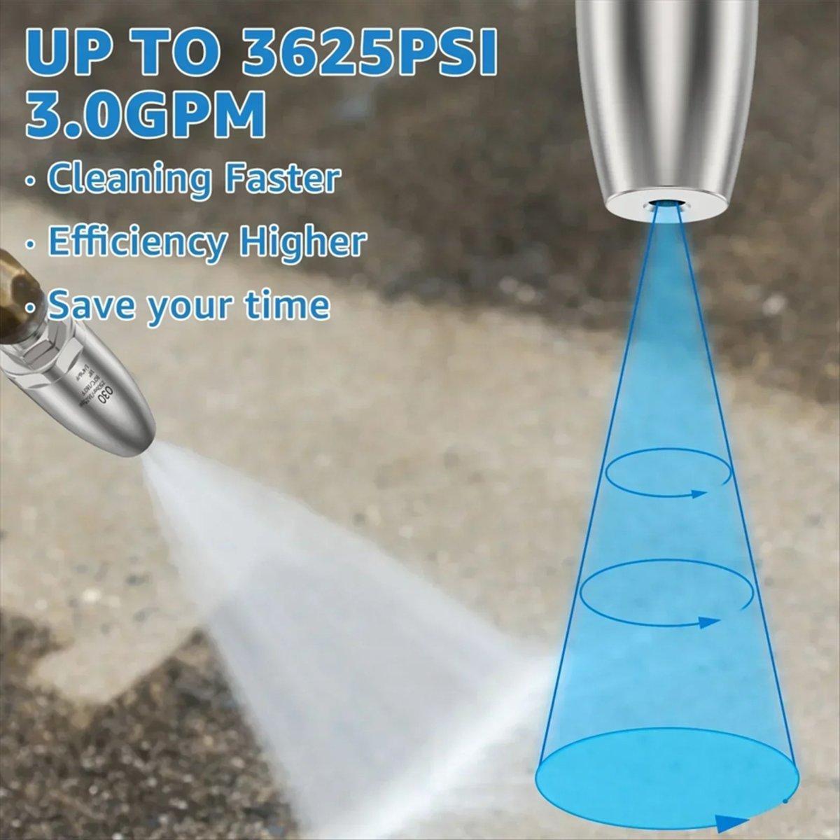 

BHBL Turbo Nozzle for Pressure Washer, Stainless Steel Rotating Jet,1/4 Inch Quick Connect High Pressure Washing 3625P SI China Mainland